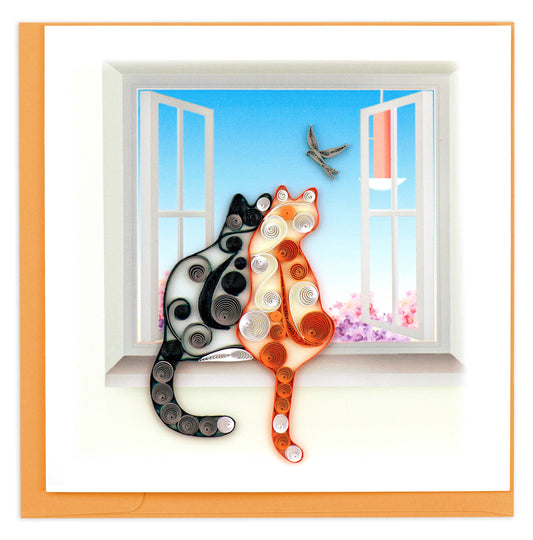 Two Cats Quilled Everyday Greeting Card