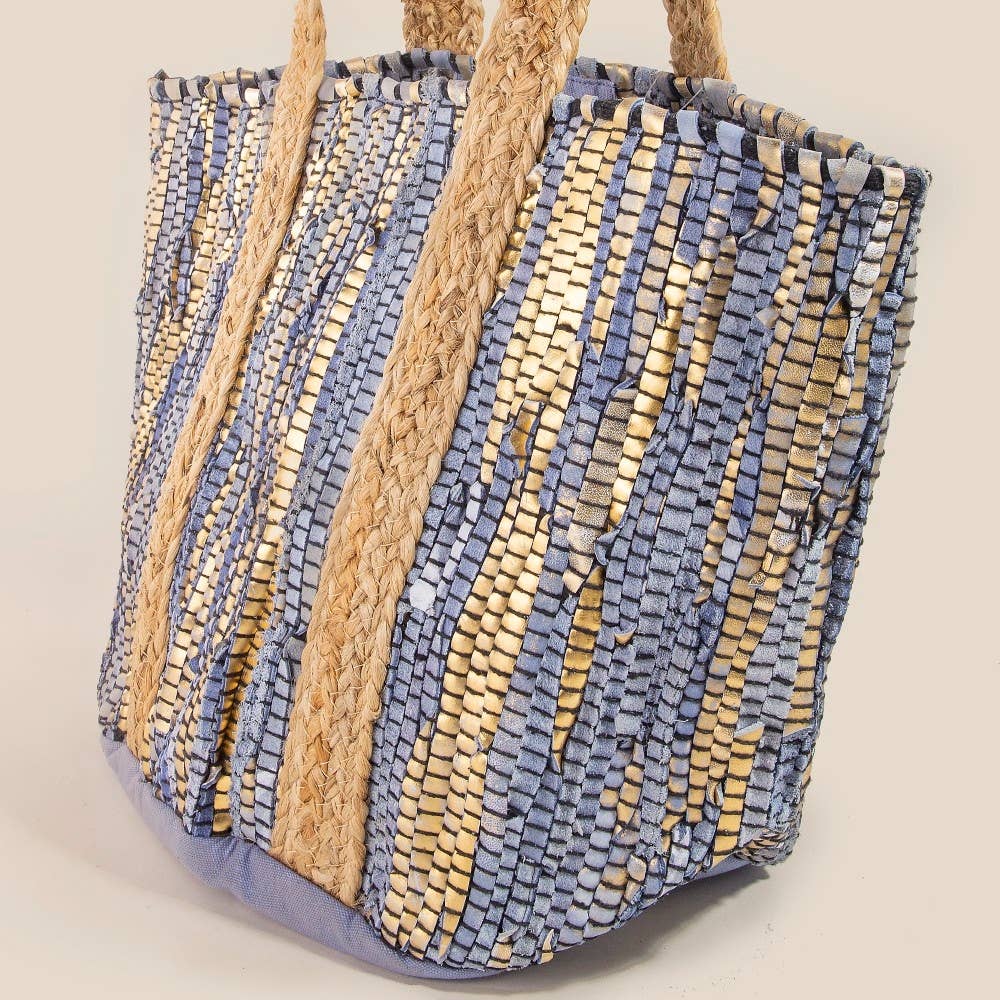 Vibrant Stripes Woven Tote Bag