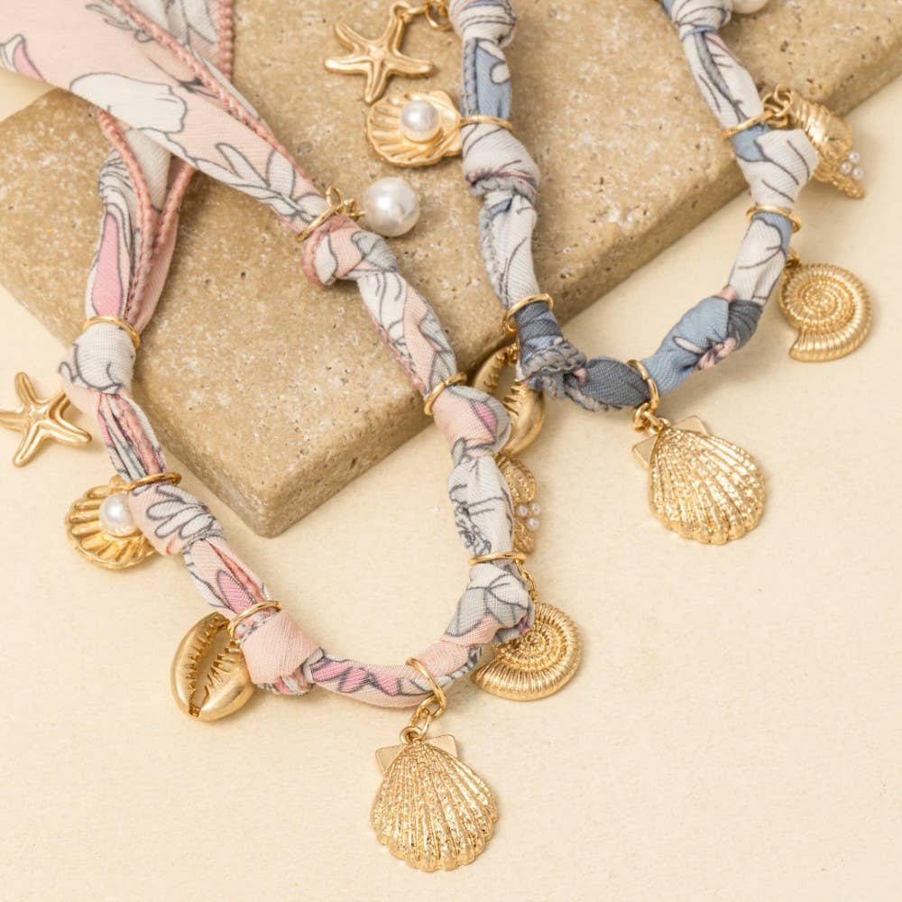 Sea Life Charms Bandana Necklace