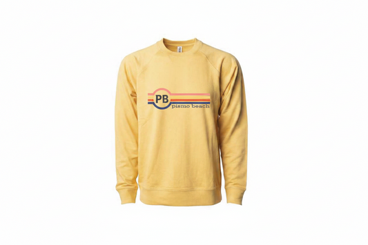 Pismo Beach Stripe -  Harvest Gold Fleece Pullover