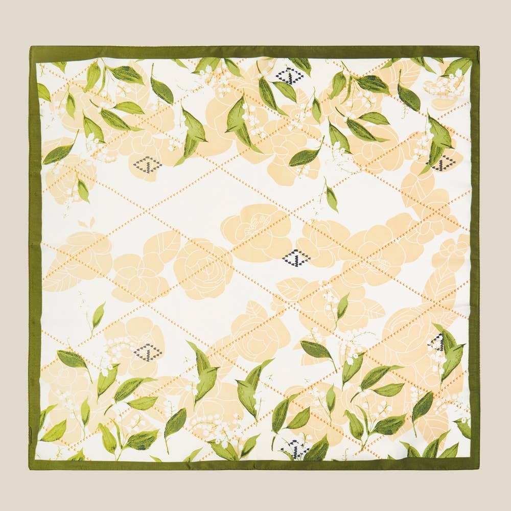 Flower Leaves Print Bandana Scarf