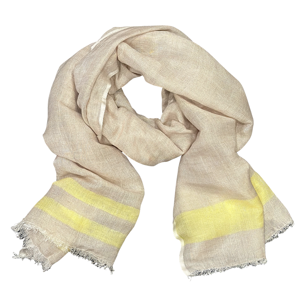 Pure Linen with Fresh Stripes Lightweight Scarf for Women