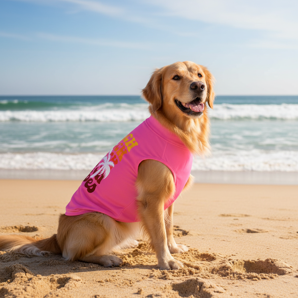 Adorable Cat or Dog Shirt for Pets "Beach Vibes"