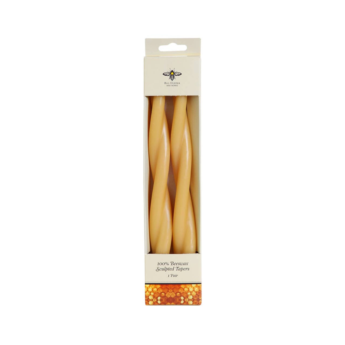 Twisted Taper Candles – 100% Pure Beeswax – Hand-Dipped