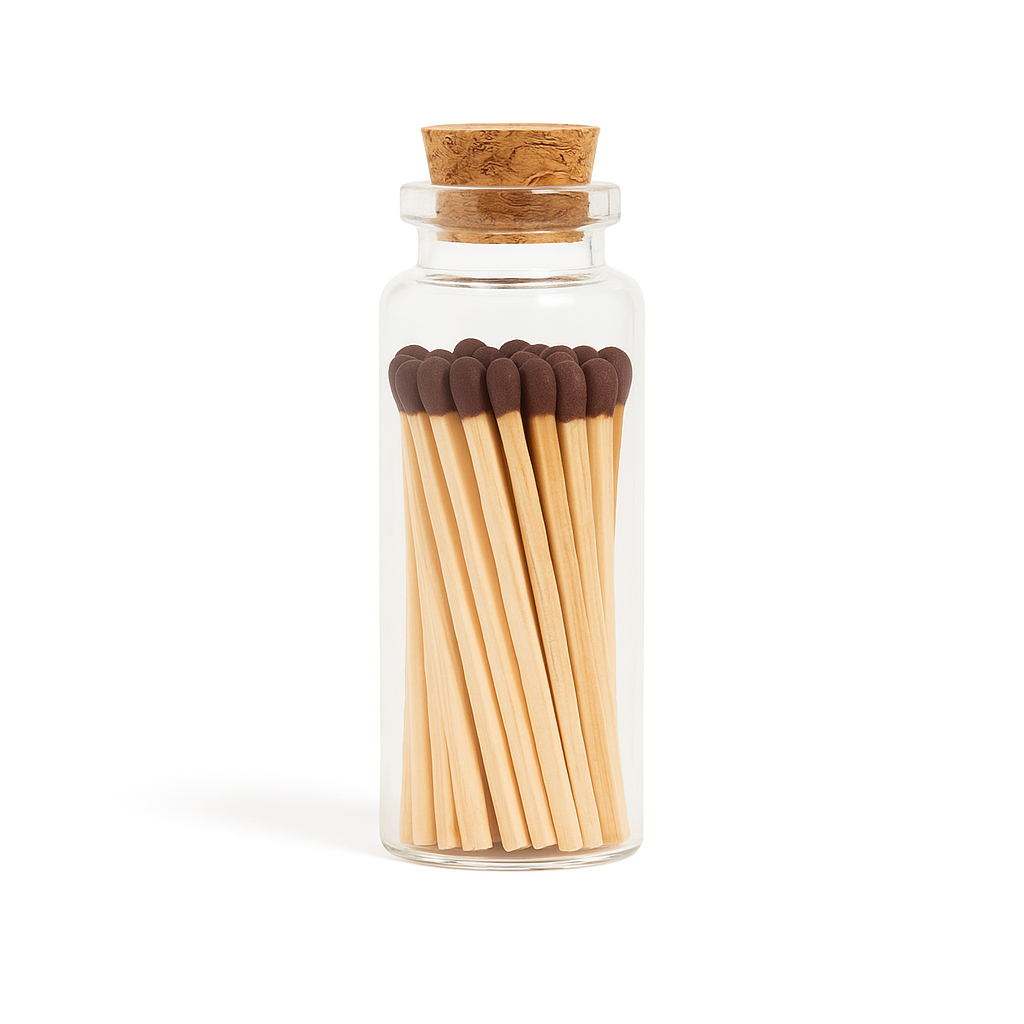 Brown Matches in Medium Corked Vial