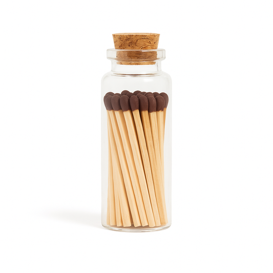 Brown Matches in Medium Corked Vial