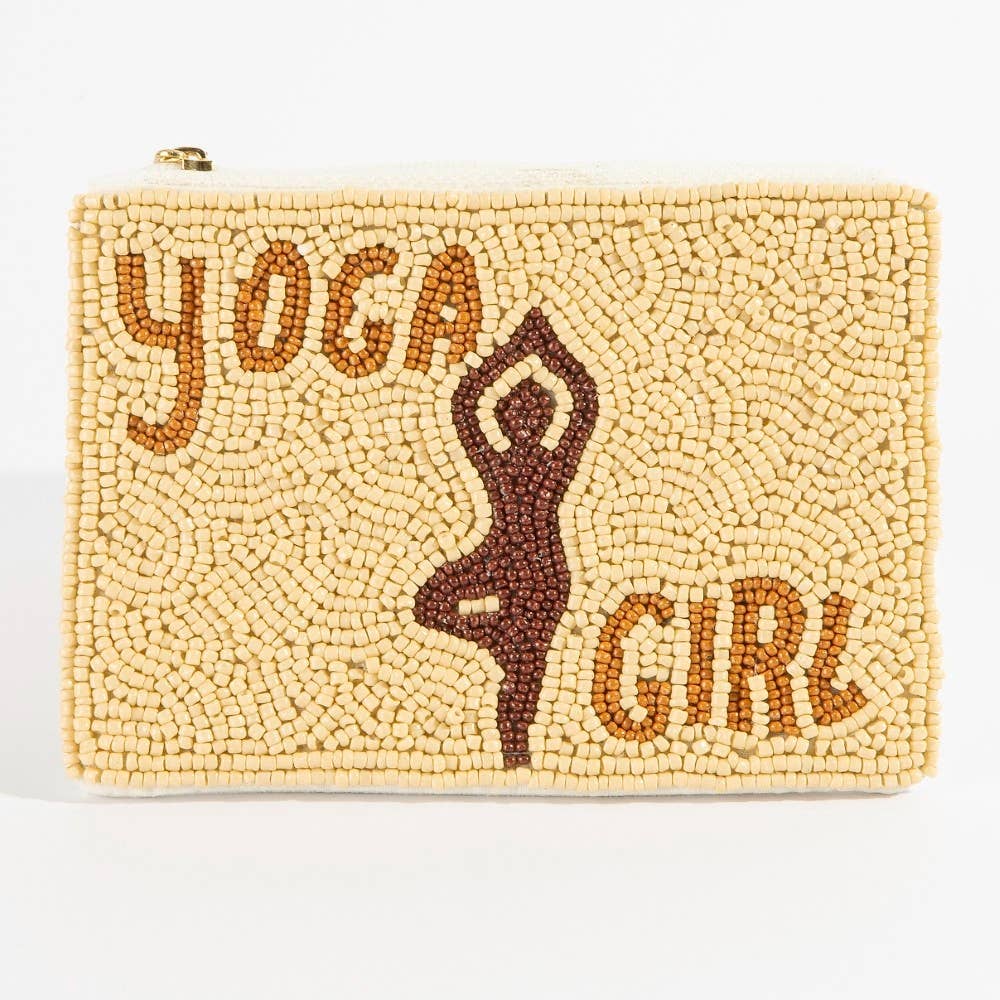 Yoga Girl Beaded Coin Purse