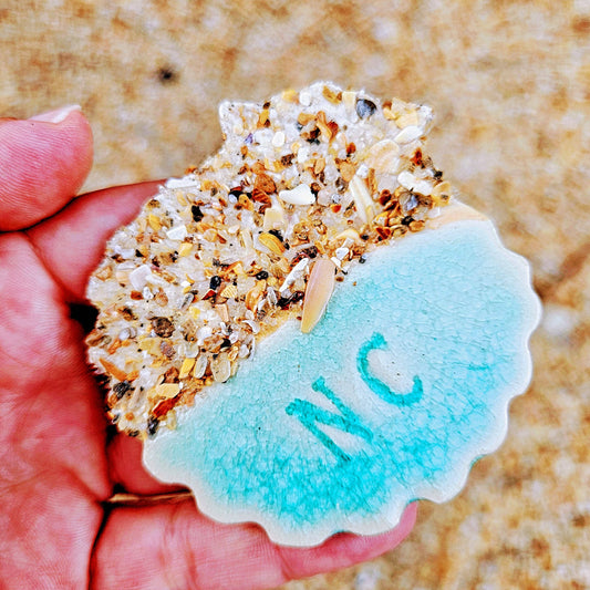 Pismo Sandy Shells Ceramic Beach Lovers Ornament