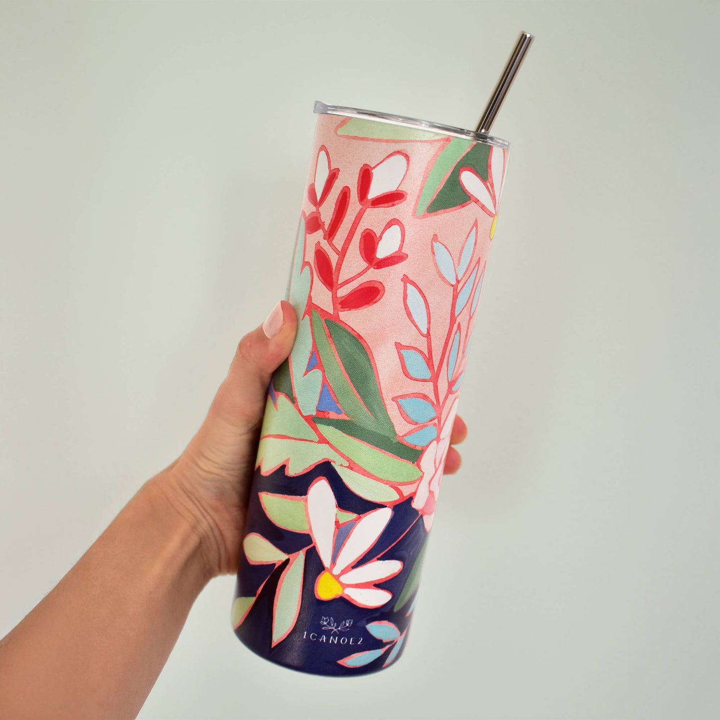 Watercolor Floral 20oz Stainless Steel Skinny Tumbler