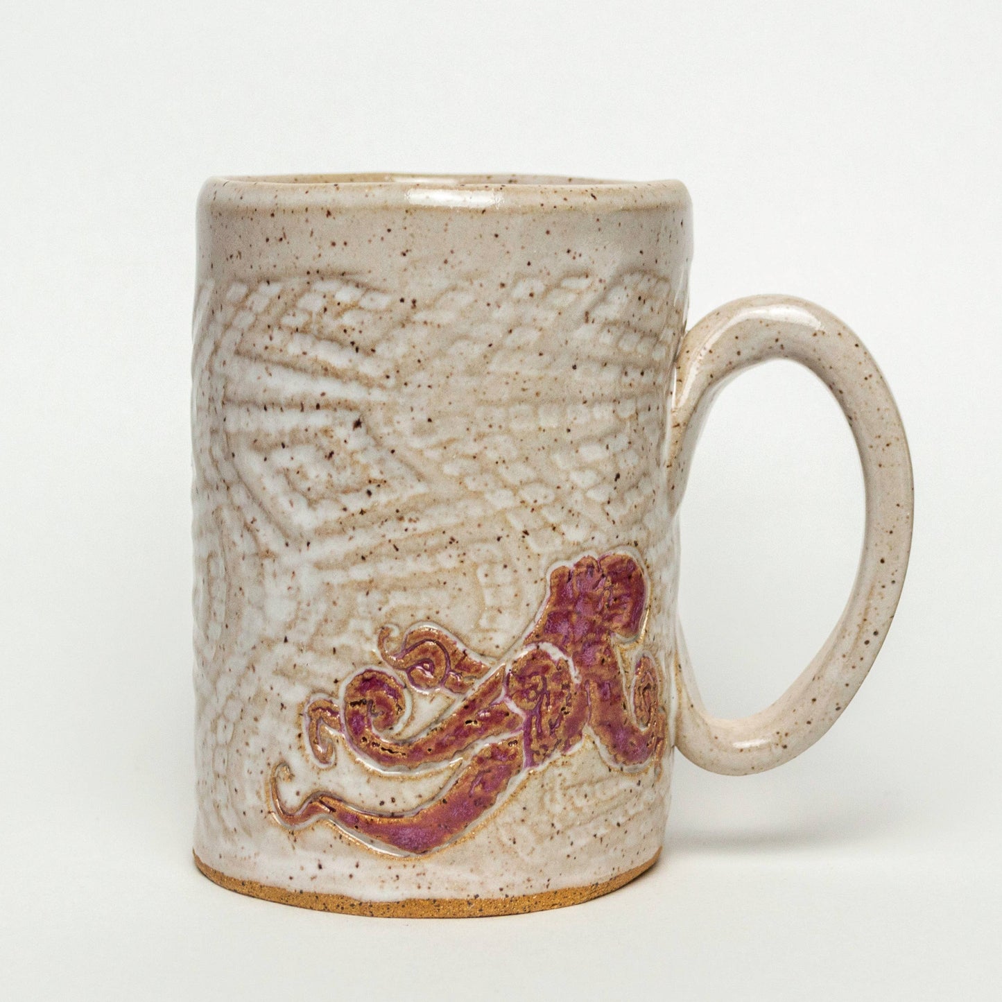 Octopus Pattern Handmade, in Ohio, Ceramic White 14oz Mug