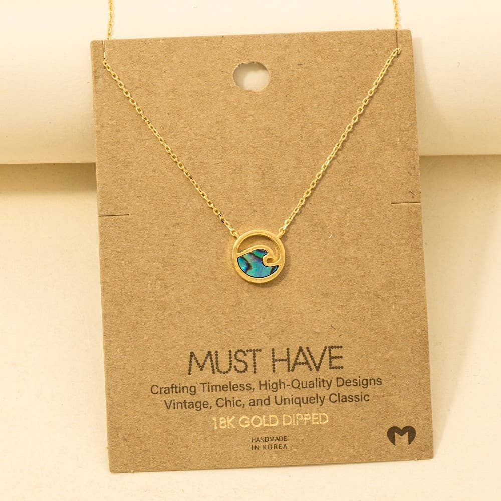 Wave Coin Pendant Necklace