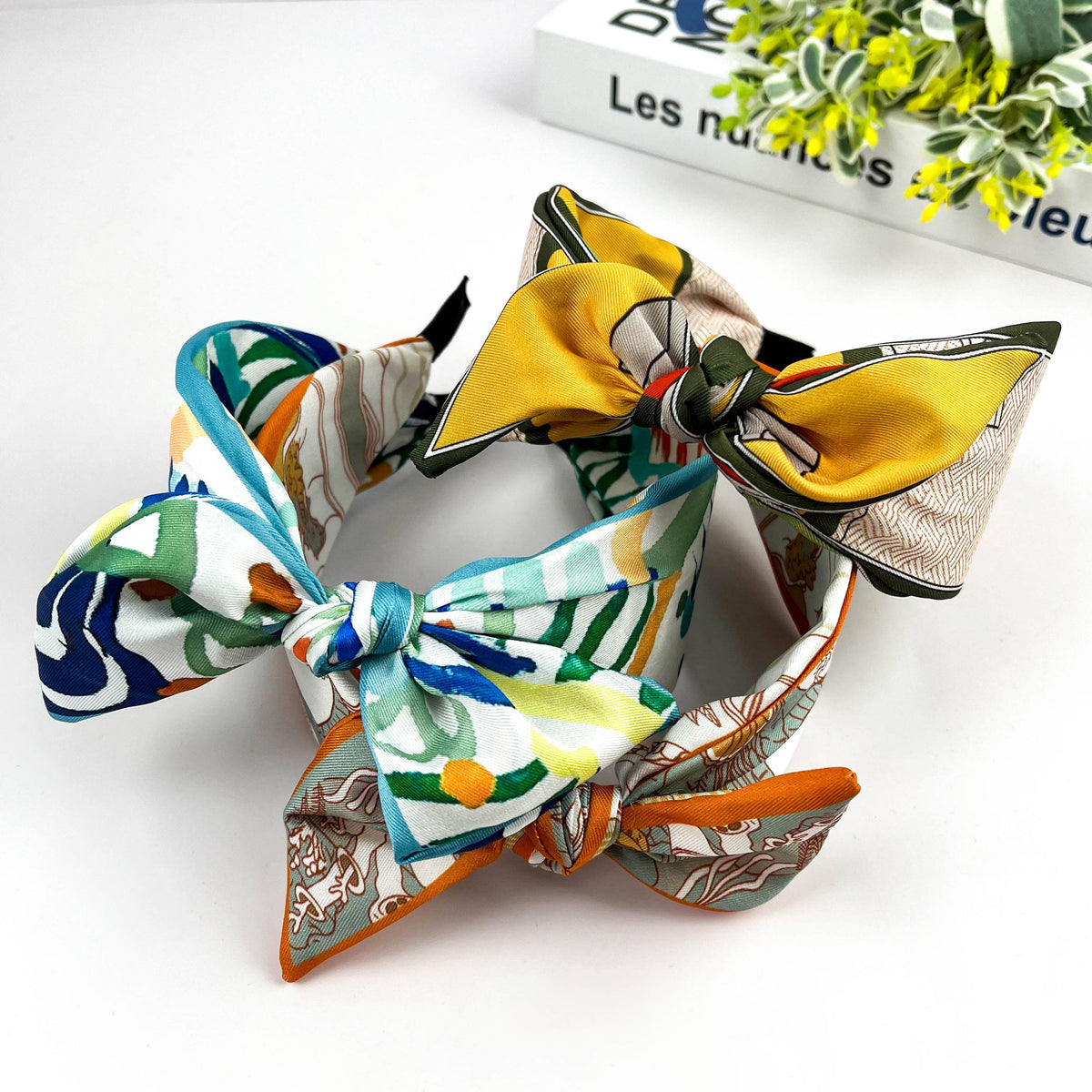 Colorful Geometric Floral Wide Headband