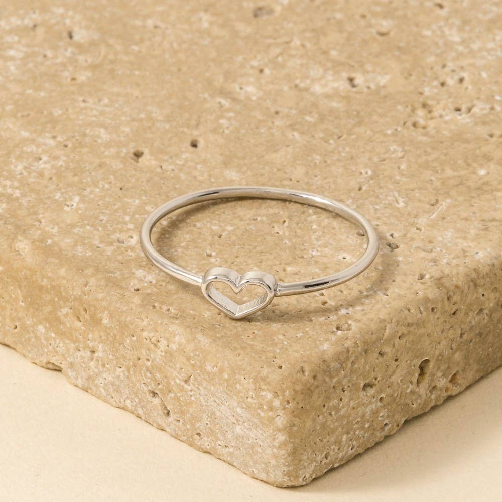 Dainty Open Heart Shape Fashion Ring
