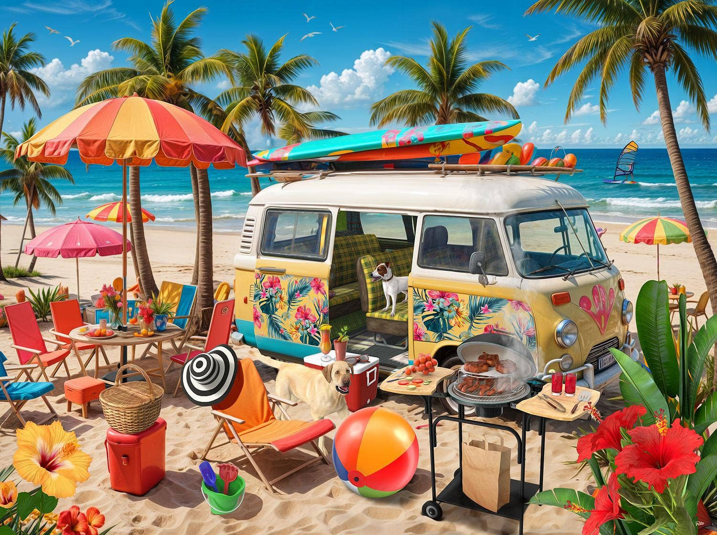 Beach Campout 500 Piece Puzzle