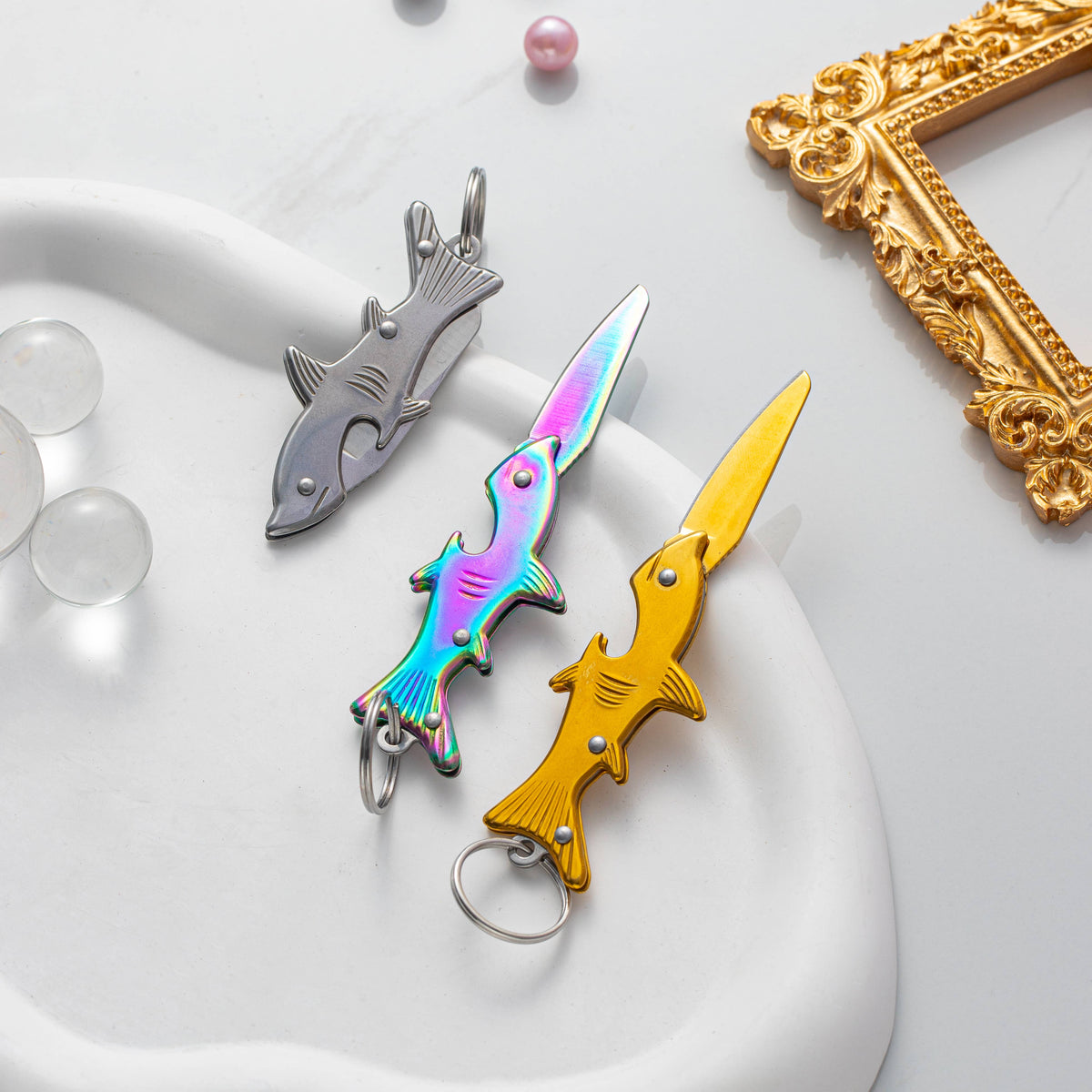 Mini Folding EDC Knife Keychain – Utility Pocket Fish Knife