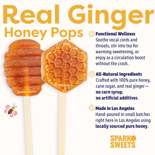 Ginger Honeycomb Lollipops - 1.25"