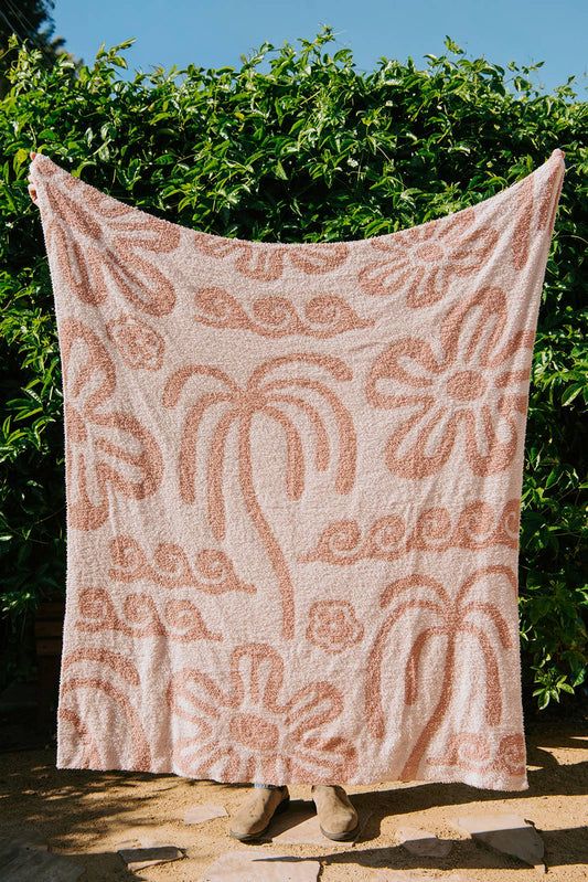 Hanalei Plush Throw - Island Blush
