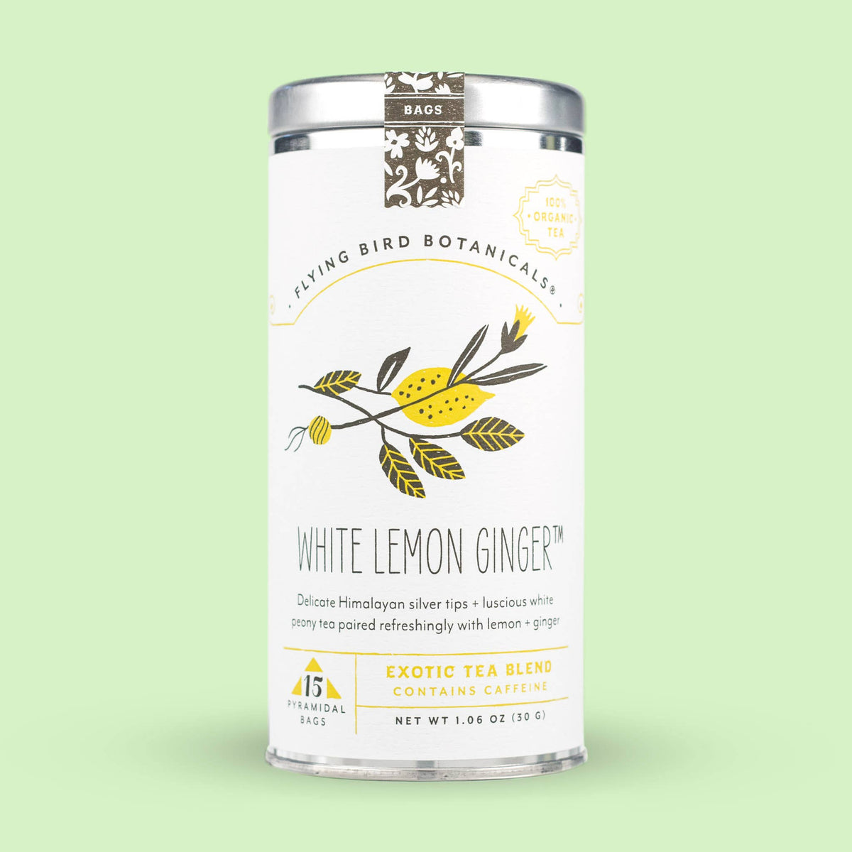 White Lemon Ginger (ORG) – 15 Tea Bag Tin