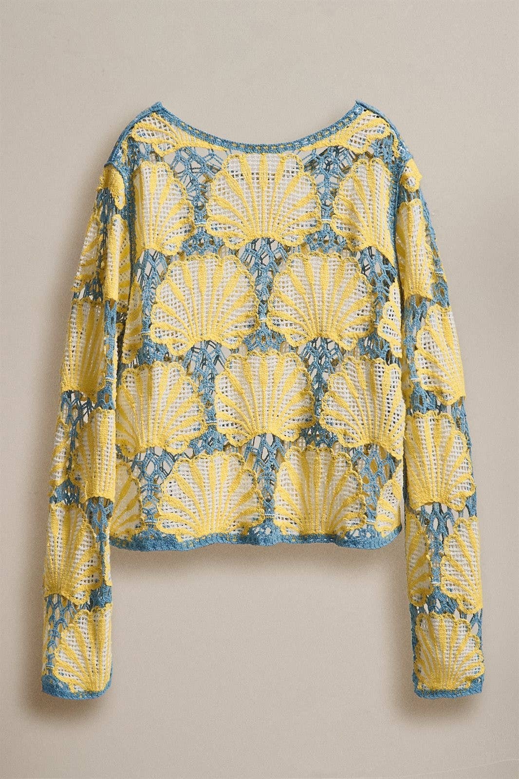 Crochet Lace Seashell Top Mermaidcore Italian Boho for Women