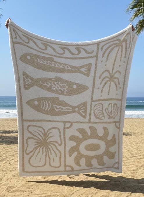 Beachcomber Plush Throw - Tan