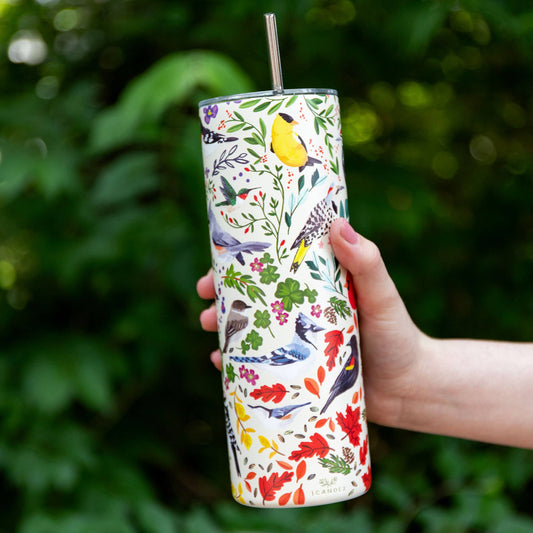 Feathered Friends Birds 20oz Stainless Steel Skinny Tumbler
