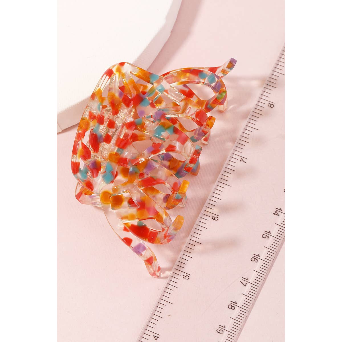 Confetti Mini Jaw Hair Clips - Red, Yellow, Teal multi