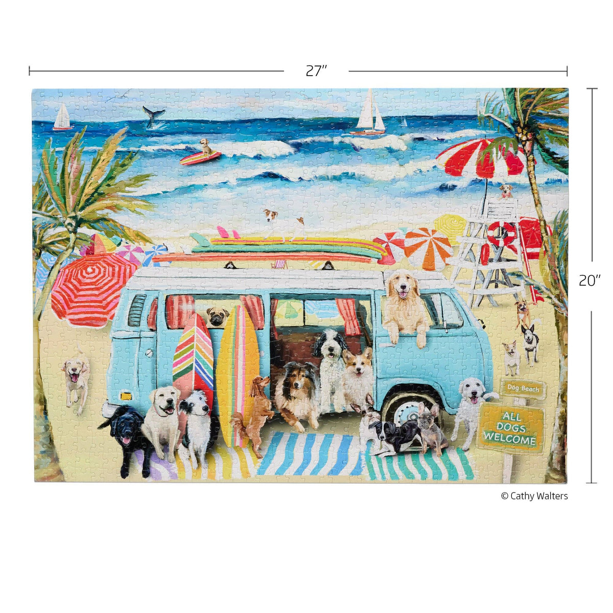 Doggie Surf School 1000 Piece Puzzle Summer Gift