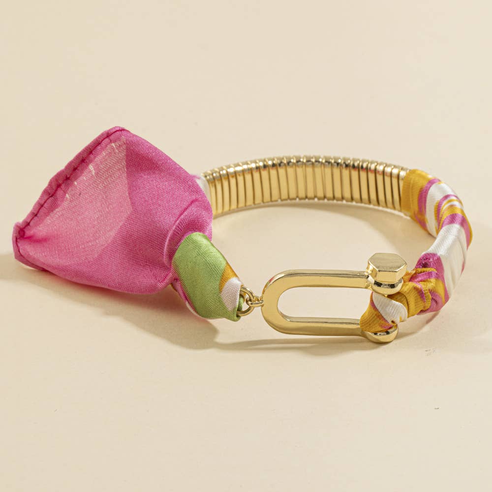 Scarf Wrapped Tube Bangle Bracelet