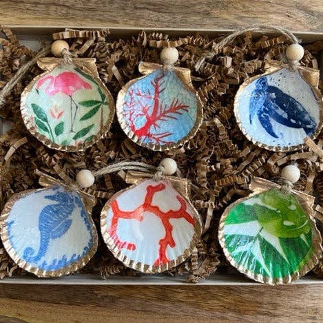 Coastal Mini Shell Ornament Gift Set – Handcrafted Seashell Decor