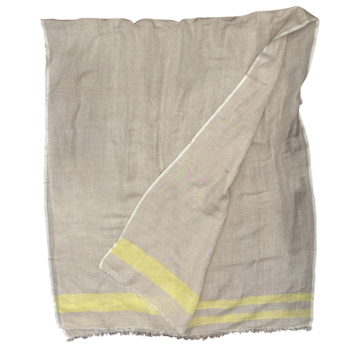 Pure Linen with Fresh Stripes Lightweight Scarf for Women
