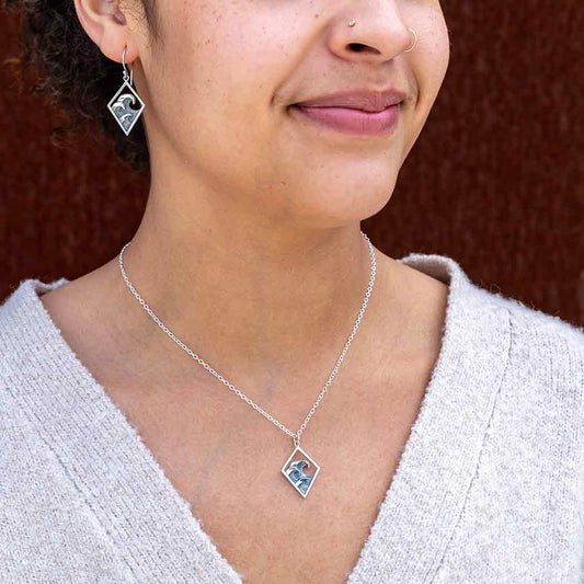 Sterling Silver Three Waves Necklace