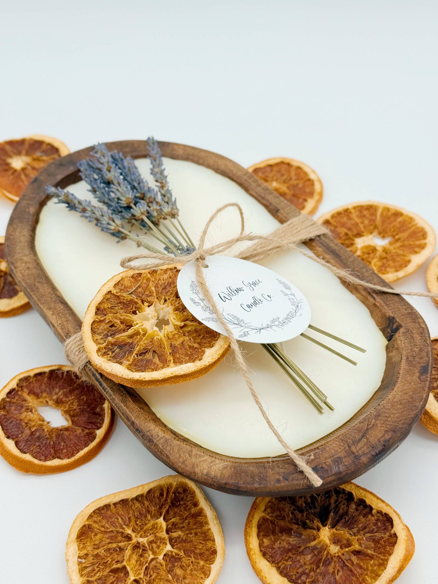 Summer Citrus Petite Dough Candle: Natural Stain