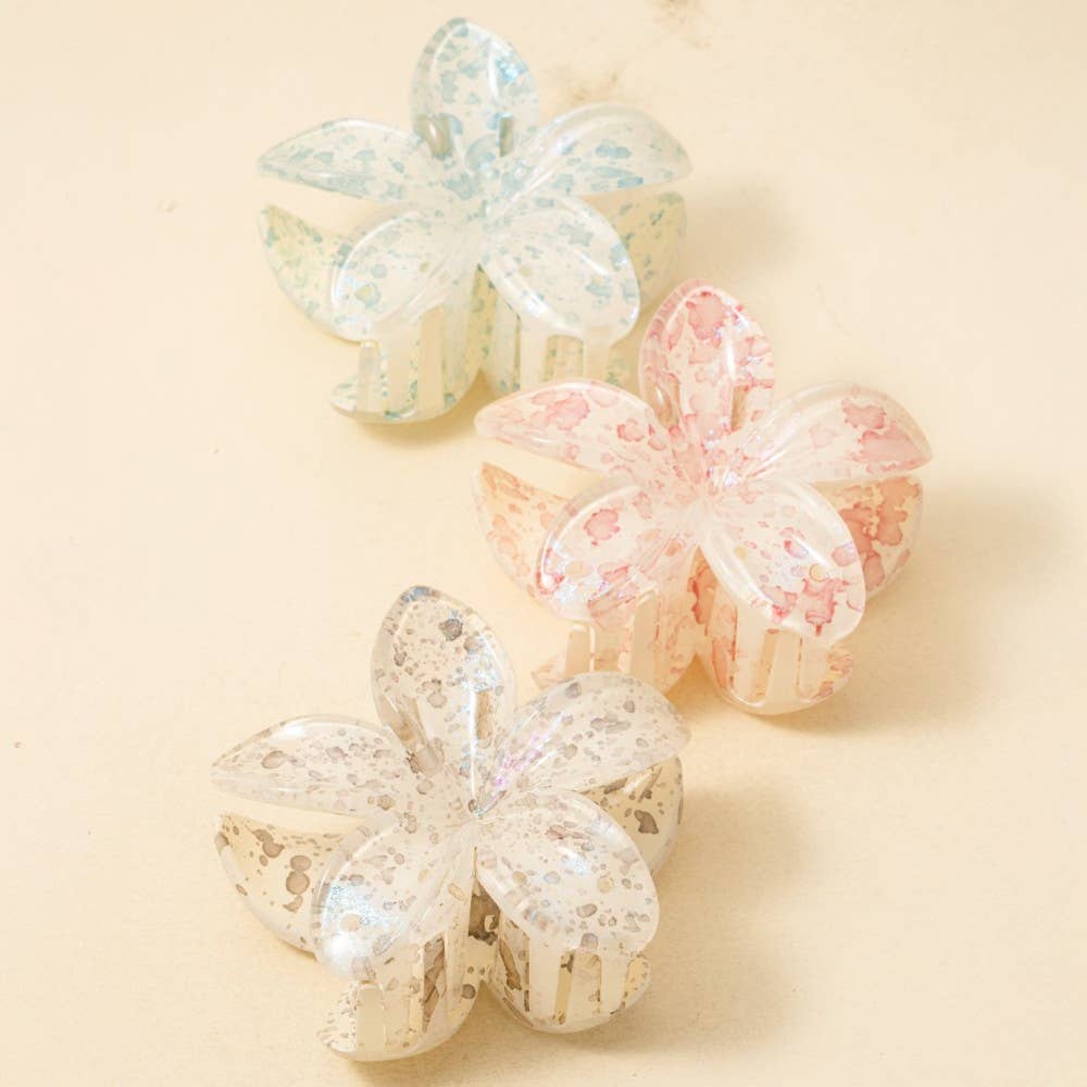 Large Paint Splatter Flower Hair Claw Clip