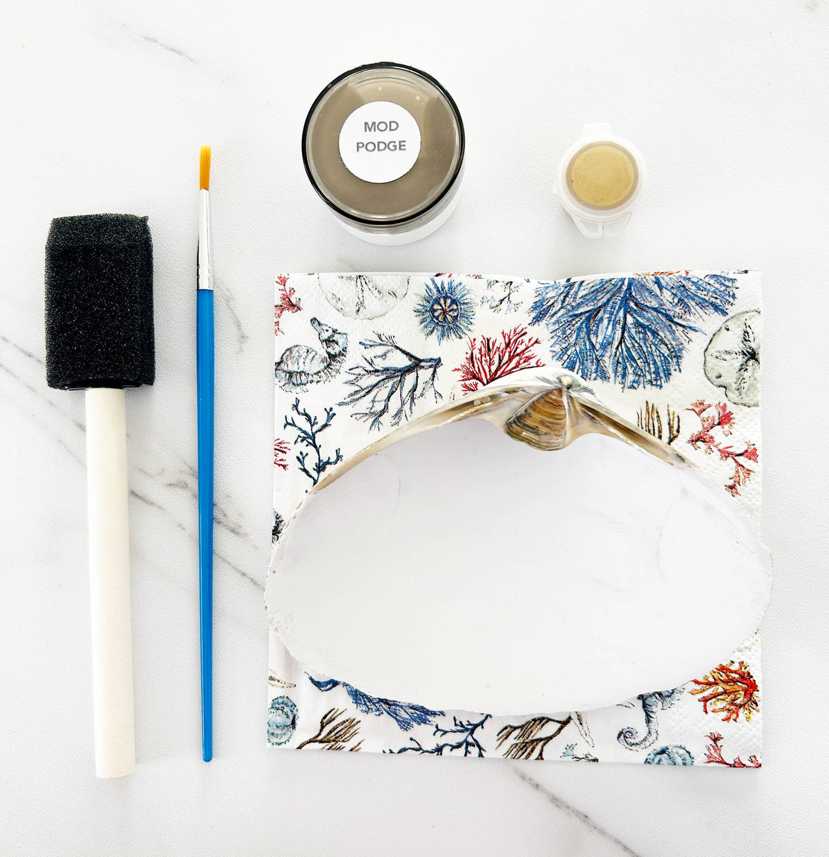 DIY Clam Shell Ocean Beach Mini Decoupage Kit