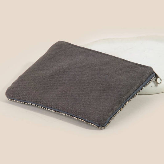 Metallic Seed Beaded Cowboy Boots And Hat Coin Purse