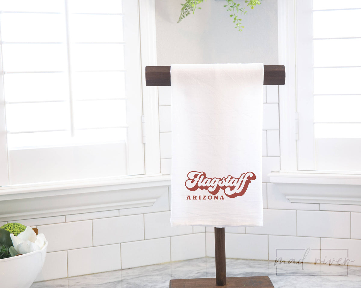 Retro Your City Flour Sack Towel, Custom Text