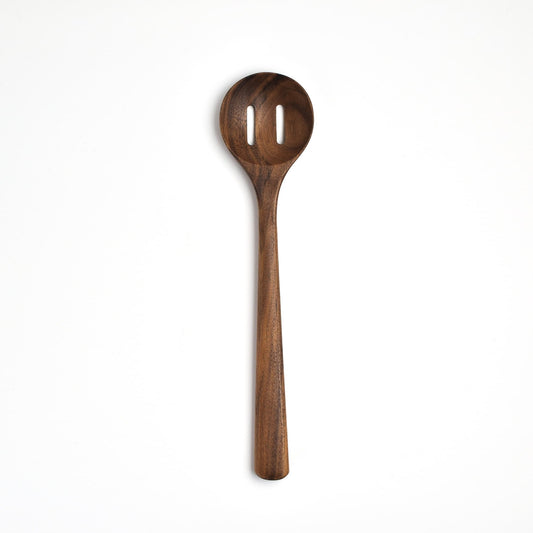 12’’ Walnut Wooden Slotted Spoon - Kitchen Cooking Utensil