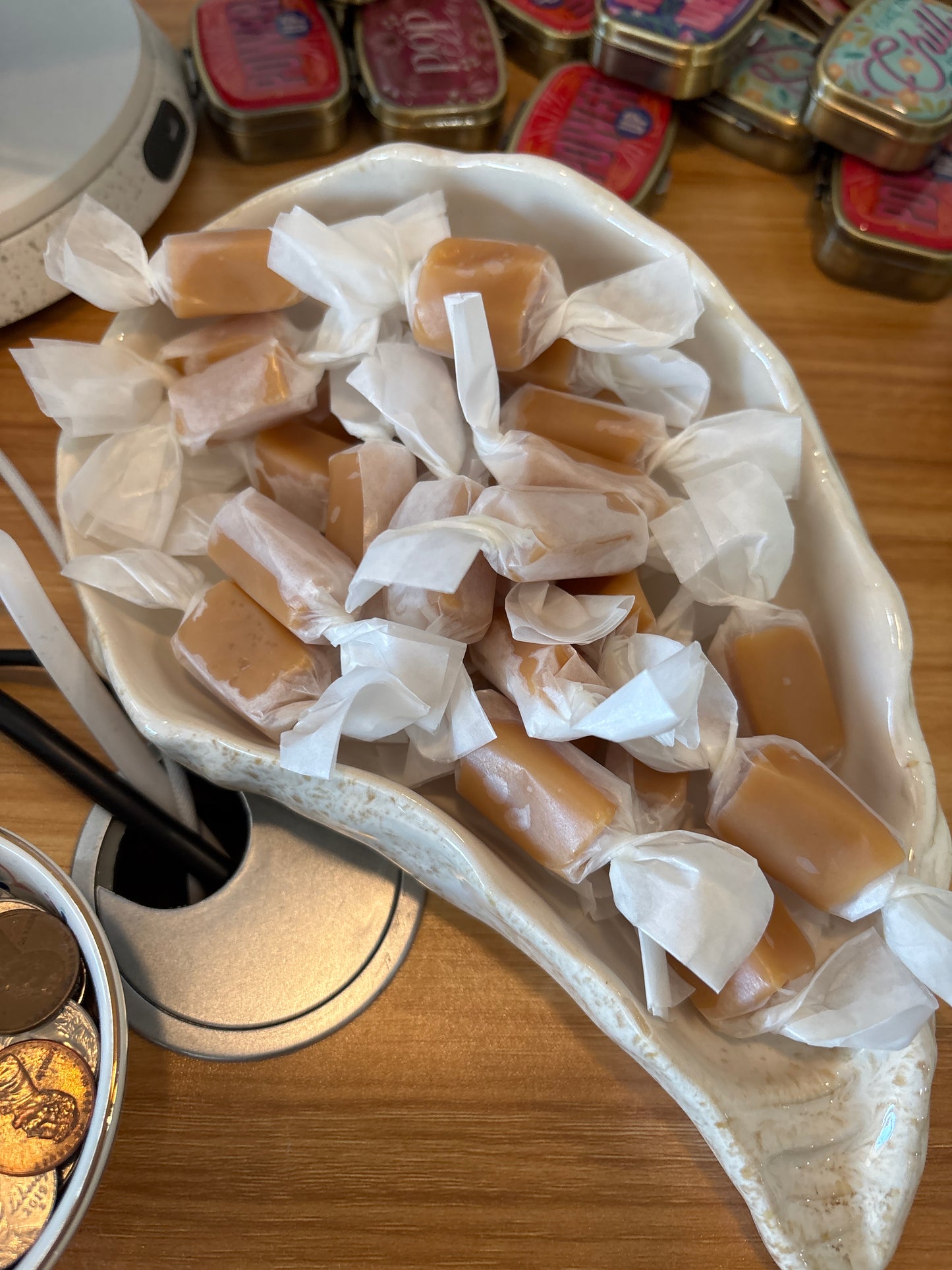 Handmade caramels each