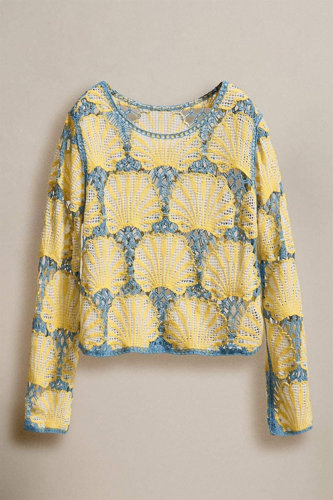 Crochet Lace Seashell Top Mermaidcore Italian Boho for Women