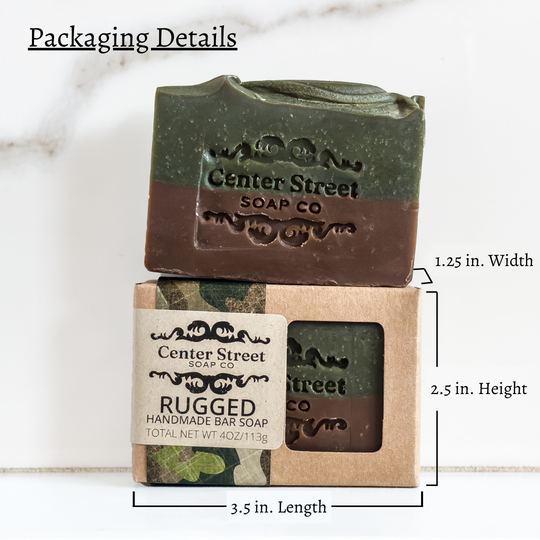 Rugged Vegan Handmade Bar Soap For Men - 4oz