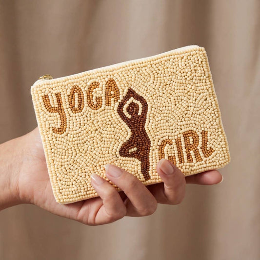 Yoga Girl Beaded Coin Purse