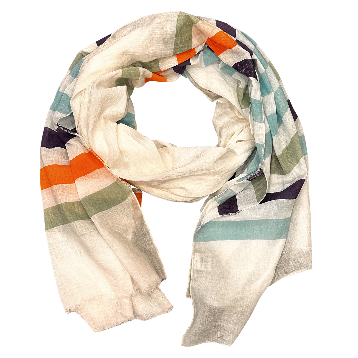 Brilliant Stripes Lightweight Pure Cotton Scarf