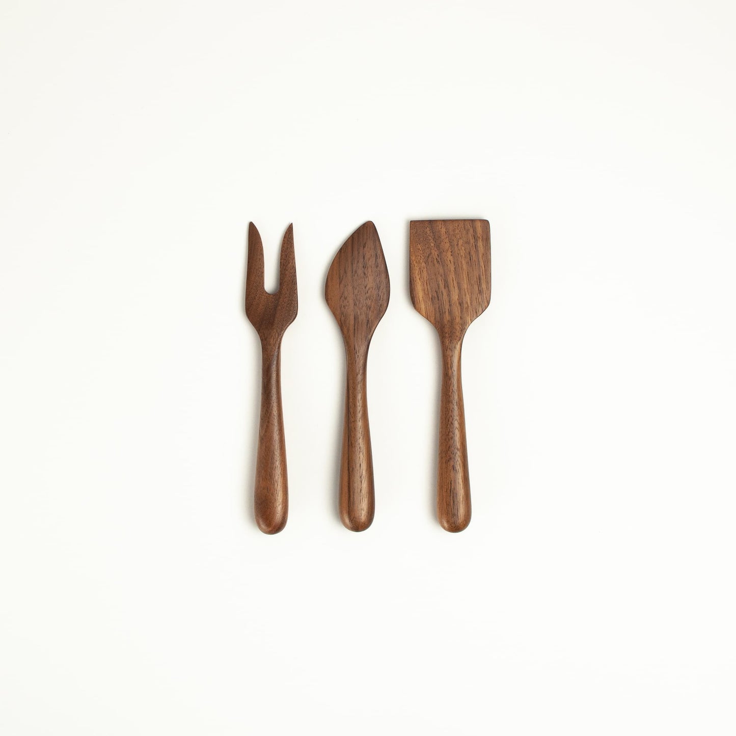 6.5" Walnut Wood Cheese Set - Handmade Serving Utensils