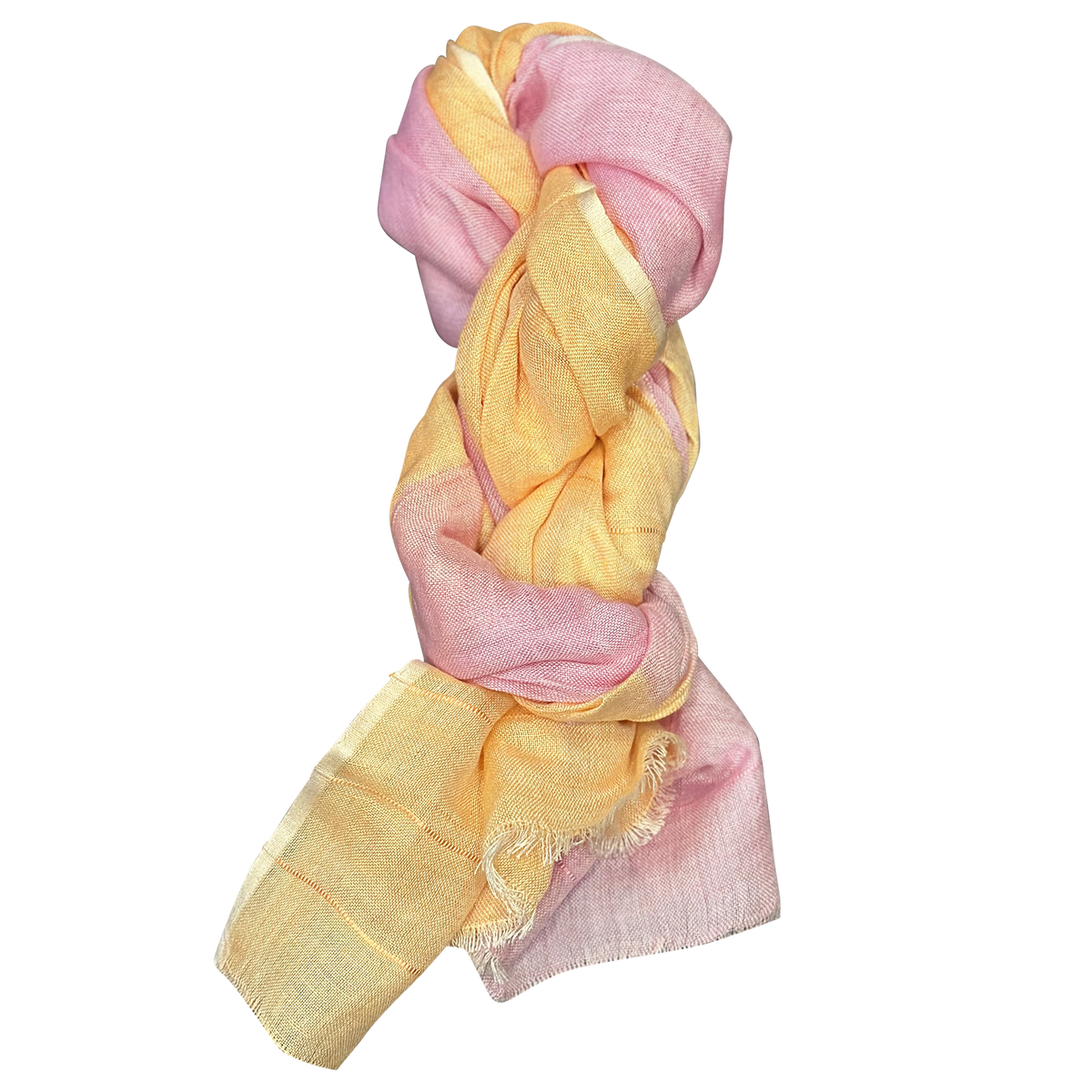 Pure Linen with Feather Fringe Lightweight Scarf for Women