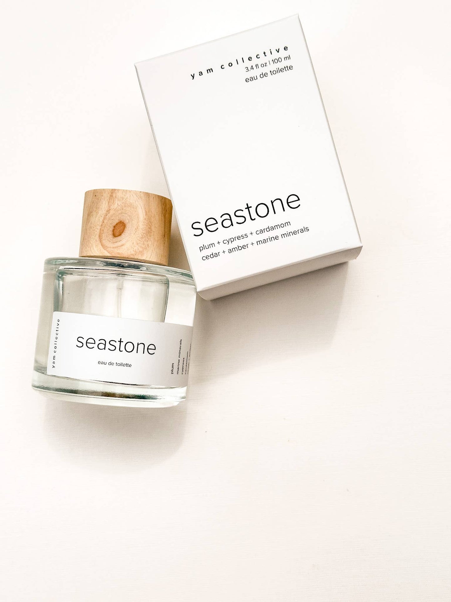 Eau de toilette: Sea Stone / marine minerals, cypress, plum