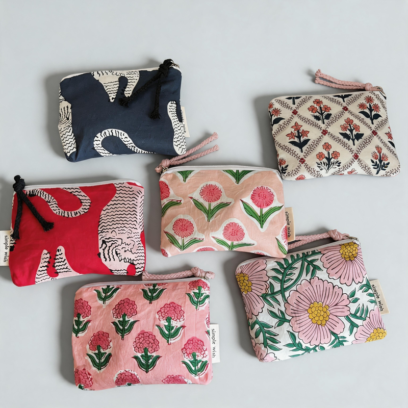 Bohemian Floral Printed Makeup Bag
