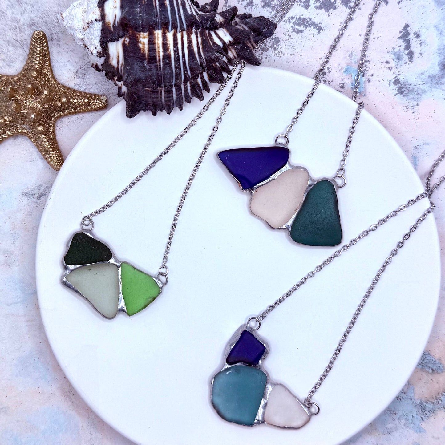 Handmade Shoreline Sea Glass Necklace