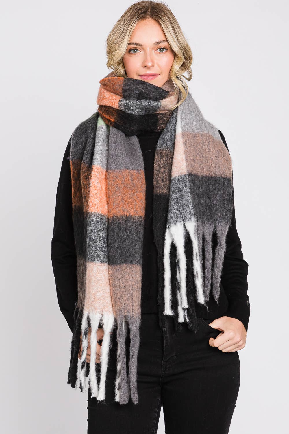 Plaid Scarves - Oblong Scarf/Shawl