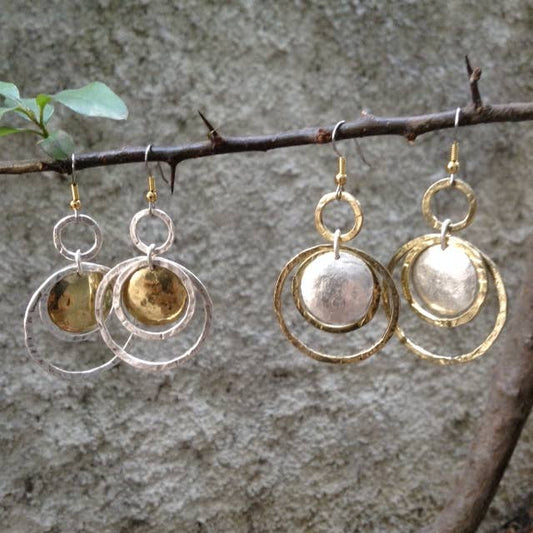 Dual Tone Harmony Hoop Earrings