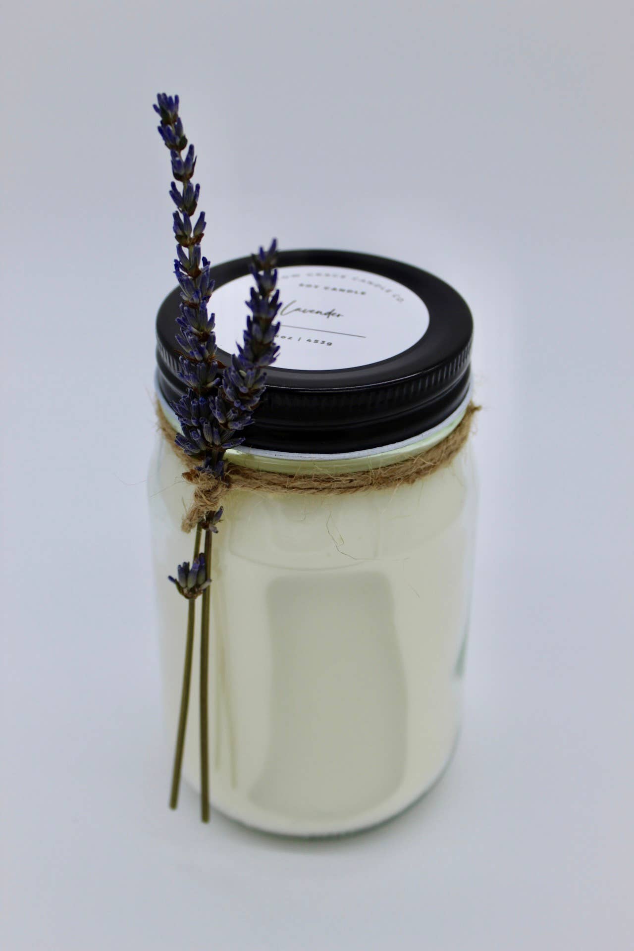 16 oz Mason Jar: Dried Eucalyptus / Fresh Linen